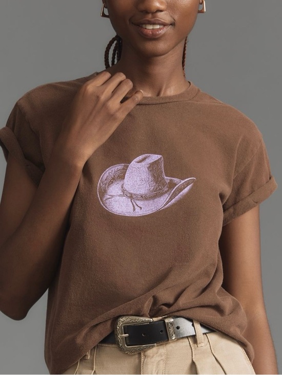 Anthropologie Tops - Anthropologie Western Hat Graphic Tee